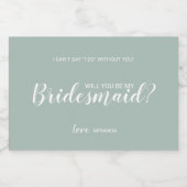 Wil je mijn bruidsmeisje zijn? Modern script Sparkling Wijnetiket (Enkel label)