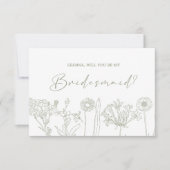 Wil je mijn bruidsmeisje zijn Periwinkle Sage Boho (Voorkant)