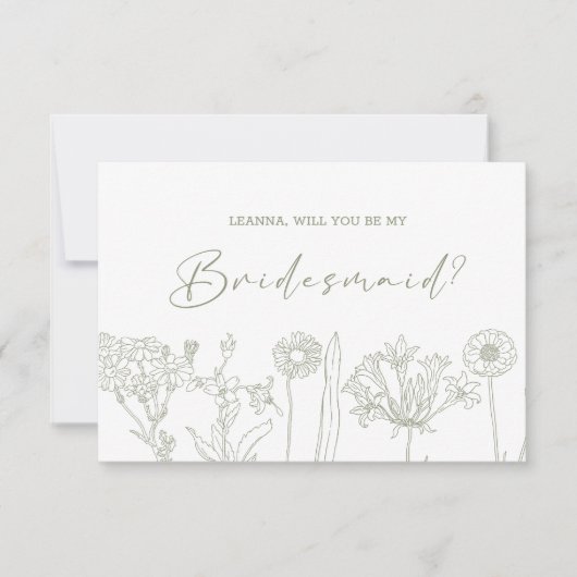 Wil je mijn bruidsmeisje zijn Periwinkle Sage Boho (Voorkant)