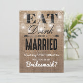 Wil je mijn bruidsmeisje zijn? | Rustiek bruidsmei Kaart (Staand voorkant)