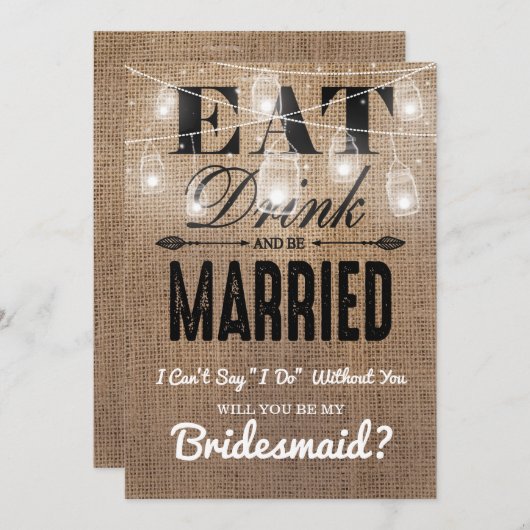 Wil je mijn bruidsmeisje zijn? | Rustiek bruidsmei Kaart (Voorkant / Achterkant)