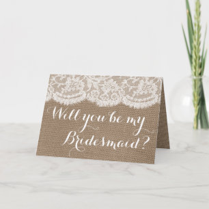Wil Je Mijn Bruidsmeisje Zijn? Rustieke Jute & Kan