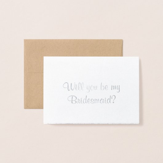 Wil je mijn bruidsmeisje zijn? rustieke kant folie kaarten (Voorkant met envelop)