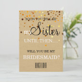 Wil je mijn bruidsmeisje zijn? uitnodiging (Staand voorkant)