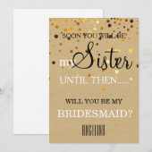 Wil je mijn bruidsmeisje zijn? uitnodiging (Voorkant / Achterkant)