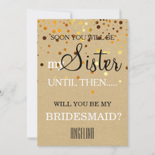 Wil je mijn bruidsmeisje zijn? uitnodiging