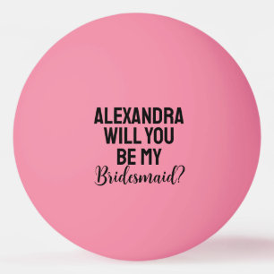 Wil je mijn bruidsmeisje zijn Voorstel Modern Roze Pingpongballen