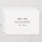 Wil je mijn bruidsmeisje zijn? Witte Kaart (Voorkant)