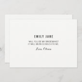 Wil je mijn bruidsmeisje zijn? Witte Kaart (Voorkant / Achterkant)