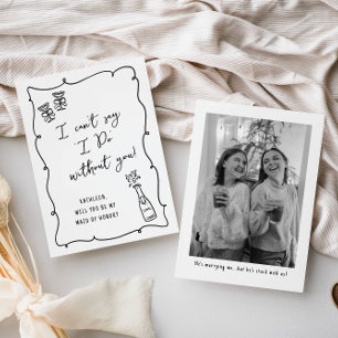 Wil je mijn...Champagne Doodle Bruids Voorstel zij Kaart