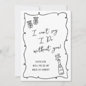 Wil je mijn...Champagne Doodle Bruids Voorstel zij Kaart (Voorkant)