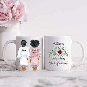 Wil je mijn ere-juffrouw zijn? Meisjes in badjasse Koffiemok