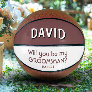 Wil je mijn getuige zijn Aangepaste naam Trouwen Basketbal