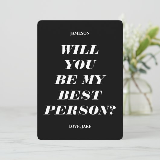 Wil je mijn getuige zijn? Moderne tekstuitnodiging Kaart (Staand voorkant)