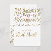"Wil je mijn getuige zijn?" Nep gouden confetti Kaart (Voorkant / Achterkant)