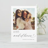 Wil je mijn Maid of Honor-fotokaart zijn? Kaart (Staand voorkant)