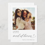 Wil je mijn Maid of Honor-fotokaart zijn? Kaart (Voorkant / Achterkant)