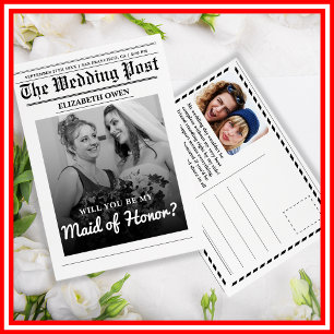 Wil je mijn Maid of Honor-krantenvoorstel zijn? Kaart