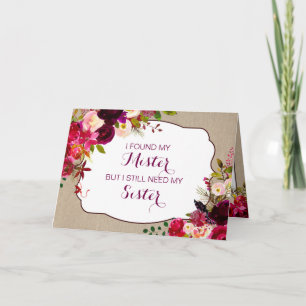Wil je mijn Matron of Honor Rustic Floral 3979 zij