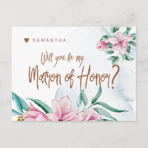 Wil je mijn matron van eer zijn glam bruidsmeisje briefkaart
