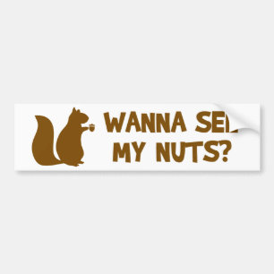 Wil je mijn noten zien? - Grappige eekhoornliefheb Bumpersticker