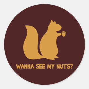 Wil je mijn noten zien? - Grappige eekhoornliefheb Ronde Sticker