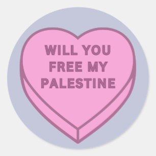 Wil je mijn Palestina bevrijden? Schattige Snoep H Ronde Sticker