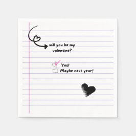 Wil je mijn Valentijn briefservetten zijn? Servet