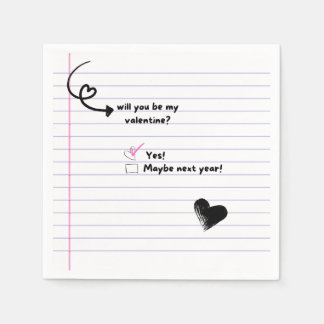 Wil je mijn Valentijn briefservetten zijn? Servet