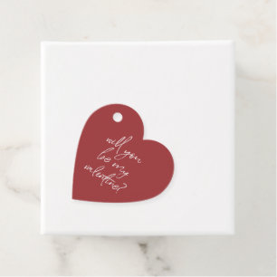 Wil je mijn Valentijn Red Heart Gift zijn? Bedankjes Labels