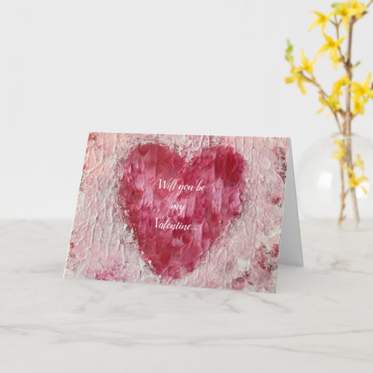 Wil je mijn Valentijn zijn, Hart Aanzoekkaart Kaart (Gele Bloem)