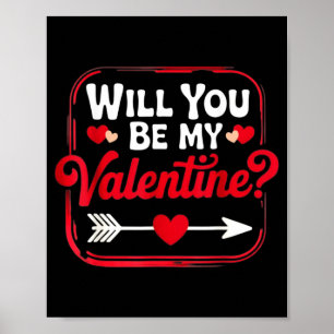 Wil je mijn valentijn zijn valentijnsdag romantisc poster