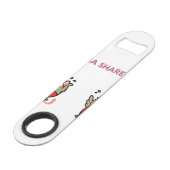 Wil je partner delen? speed flessenopener (Achterkant Gekanteld)