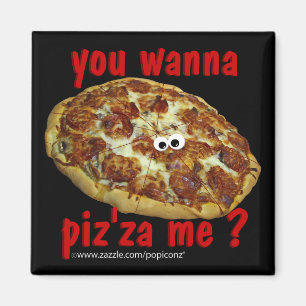 Wil je piz'za me? humoristische parodie Magnet Magneet