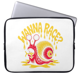 Wil je racen? Grappige Smeltende Slak Ironische La Laptop Sleeve