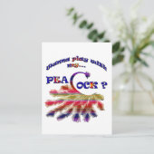 Wil je spelen met mijn Peacock? Briefkaart (Staand voorkant)