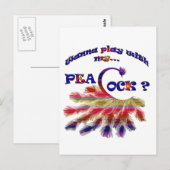 Wil je spelen met mijn Peacock? Briefkaart (Voorkant / Achterkant)