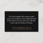 Wil je stroop? Dat hebben we! Amber Drips op zwart Visitekaartje (Achterkant)