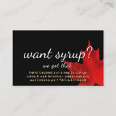 Wil je stroop? Dat hebben we! Amber Drips op zwart Visitekaartje (Voorkant)