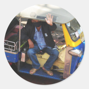 Wil je TAXI TUK-TUK? Ronde Sticker