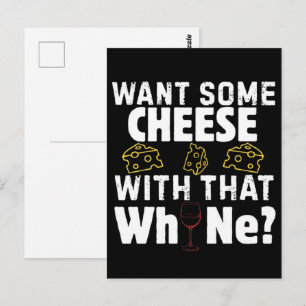 Wil je wat kaas bij die wijn? briefkaart