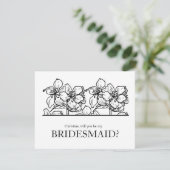 Wil jij mijn bruidsmeisje zwart-wit chic zijn? kaart (Staand voorkant)