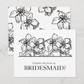 Wil jij mijn bruidsmeisje zwart-wit chic zijn? kaart (Voorkant / Achterkant)