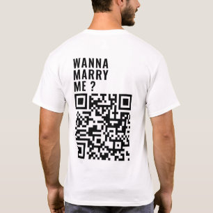 Wil met me trouwen aangepaste QR code scan me haar T-shirt