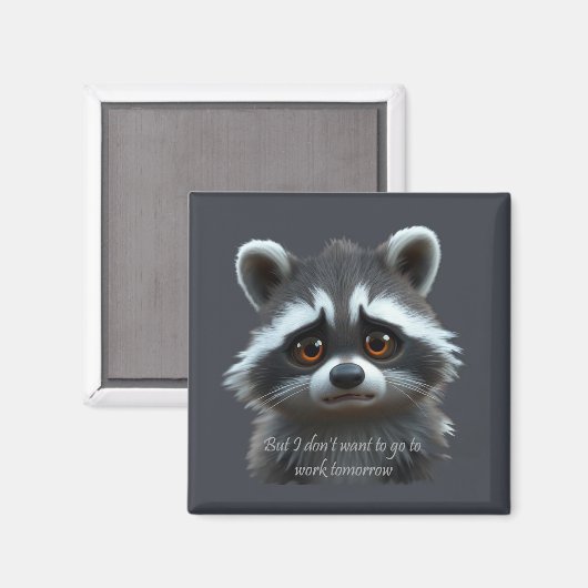 Wil niet werken Raccoon Animal Magneet (Voorkant / Achterkant)