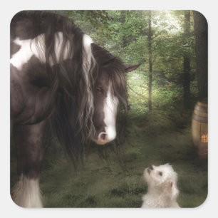 Wil spelen vierkante sticker