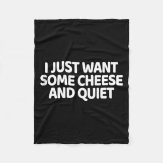 Wil Wat Kaas En Stilte Foodie Grappig Cadeau Fleece Deken