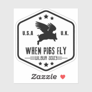 Wilbur Pig : Quand les porcs volent 3" autocollant