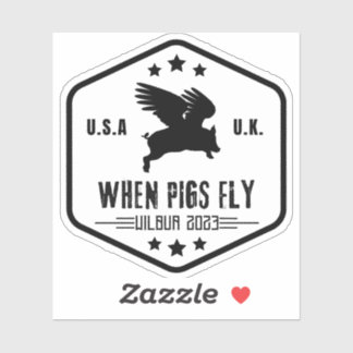 Wilbur Pig : Quand les porcs volent 3" autocollant