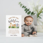 Wild 1 verjaardag Foto bedankt (Staand voorkant)